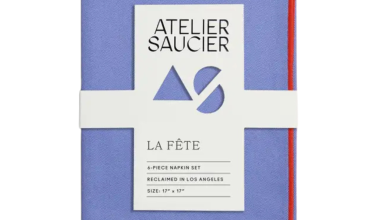 Set of 6 Napkins in Party Wave, from Atelier Saucier