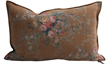 Wabi Sabi Linen Bogolan 16"x24" in Havane, from Maison De Vacances