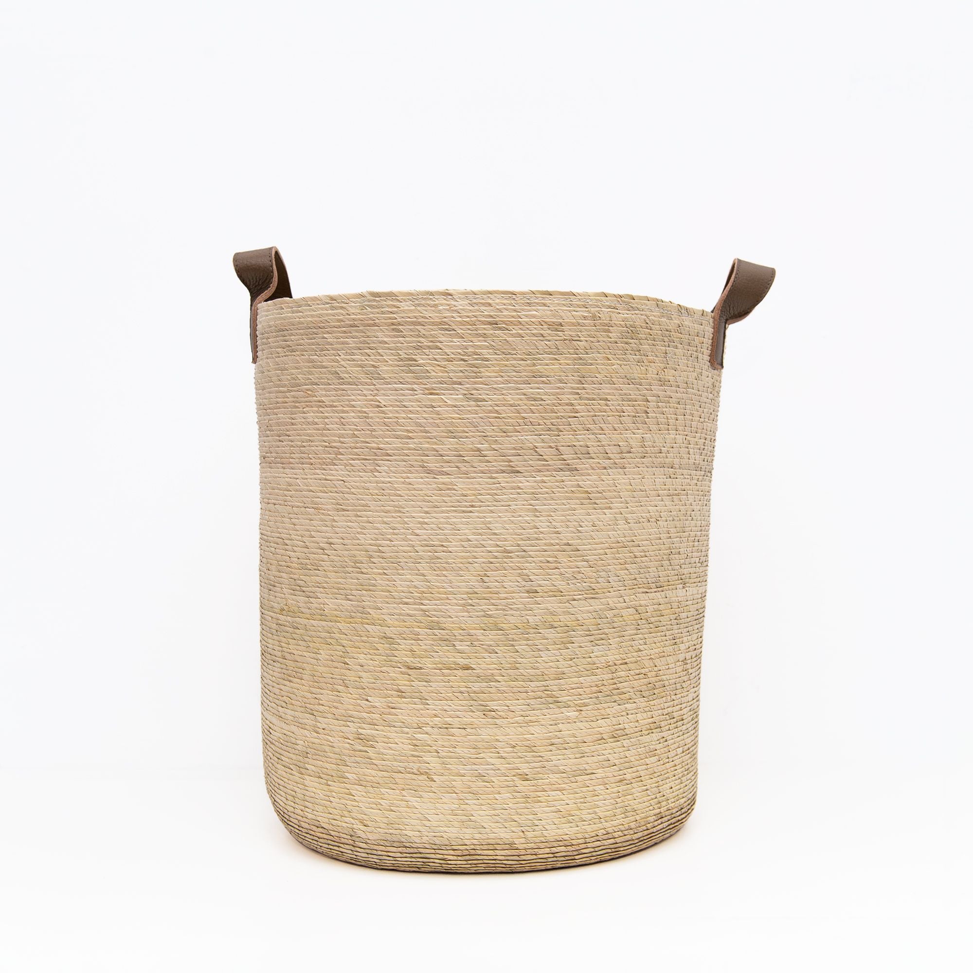 Tambo Basket in Natural with Leather Handels - Image 2