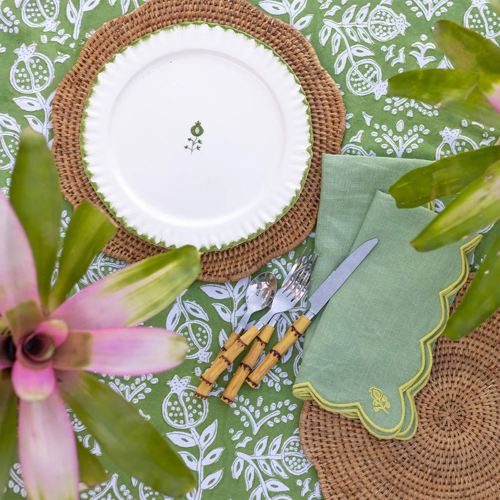 Scalloped Buti Napkins in Forest, from Pomegranate - Image 5
