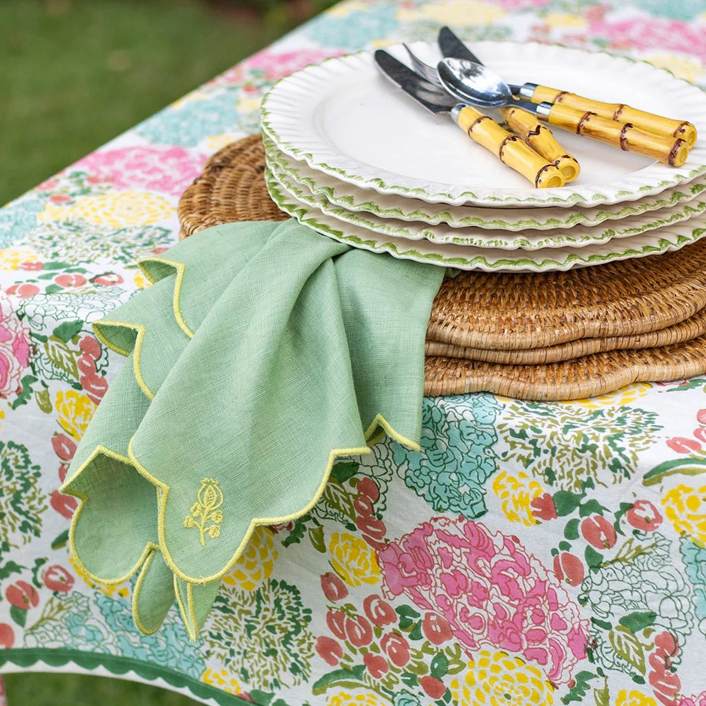 Scalloped Buti Napkins in Forest, from Pomegranate - Image 3