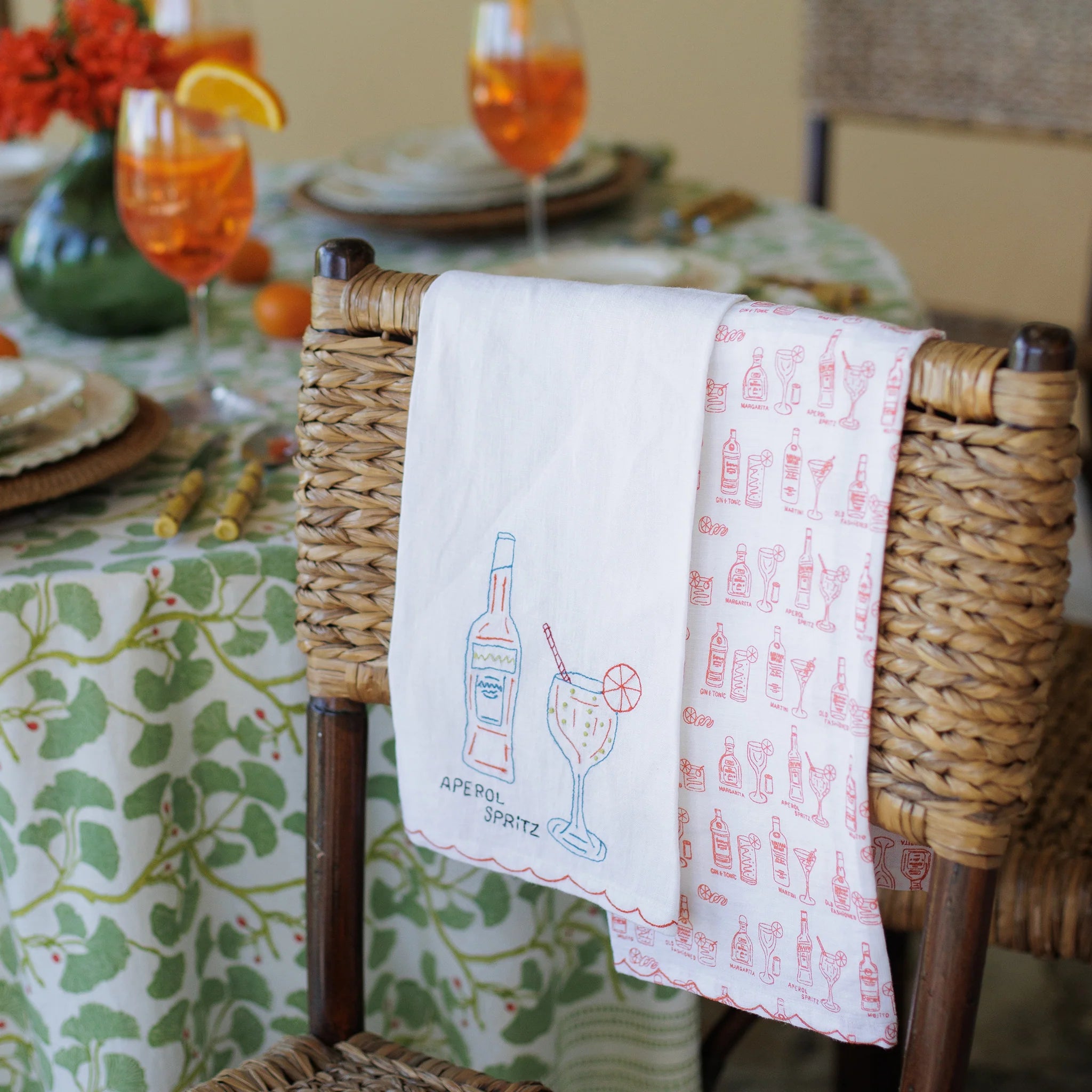 Set of 2 Aperol Spritz Linen Tea Towels - Image 3