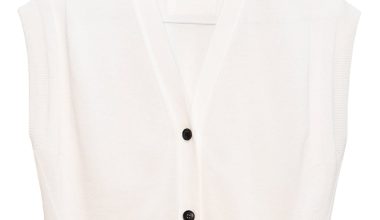 Wind Knit Vest in White, from Nicholson & Nicholson