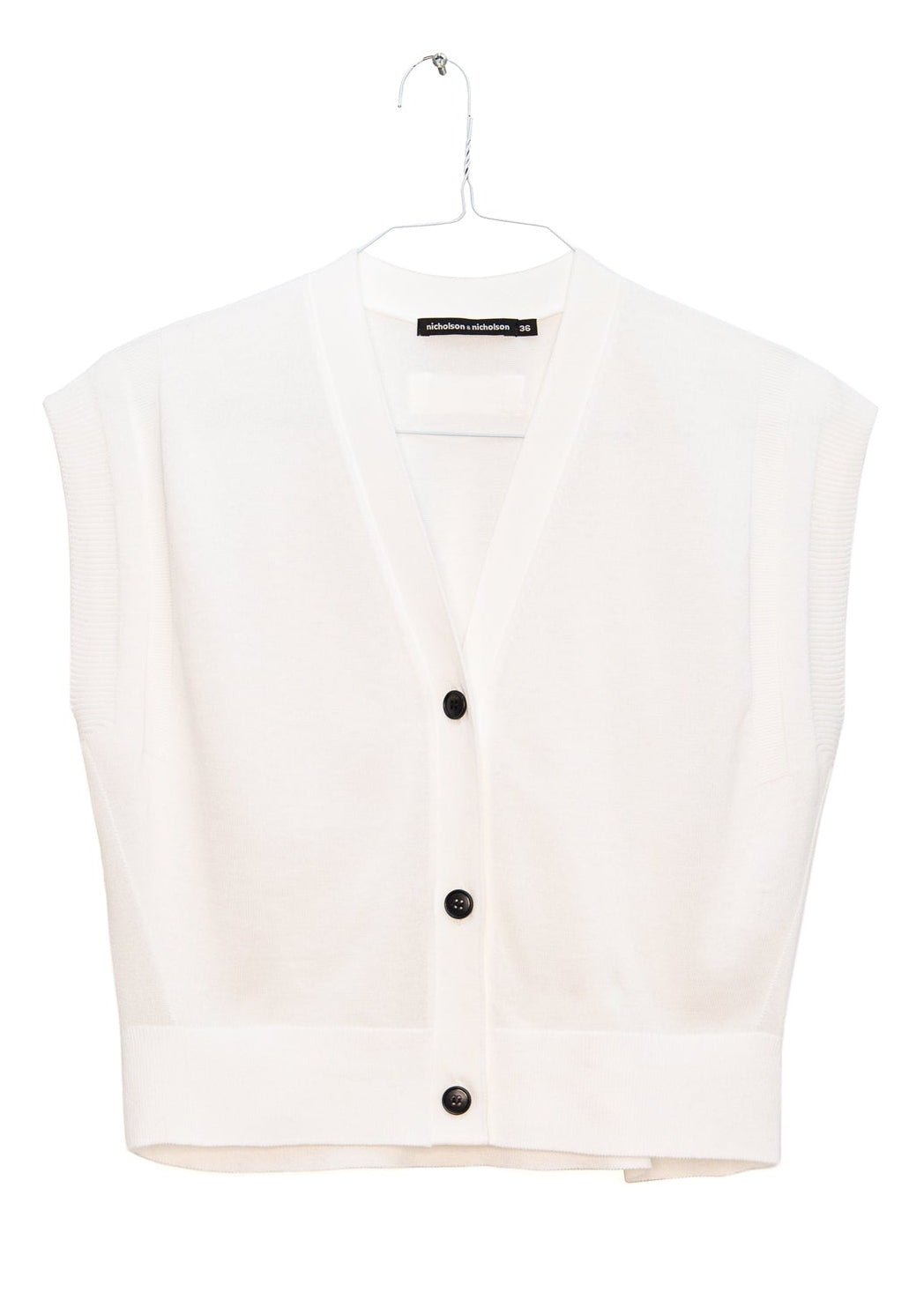 Wind Knit Vest in White, from Nicholson & Nicholson