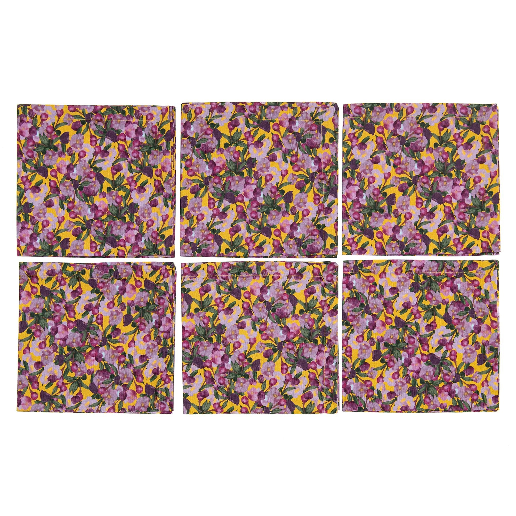 Set of Six Napkins in Romace is Dead Yellow, from Sophie Williamson Design - Image 3