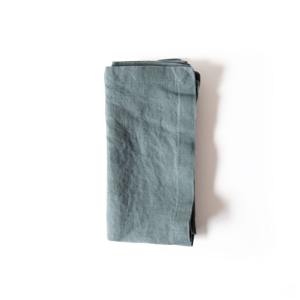 Set of 2 Linen Napkins 18x18 in Green Milieu, from Linen Tales