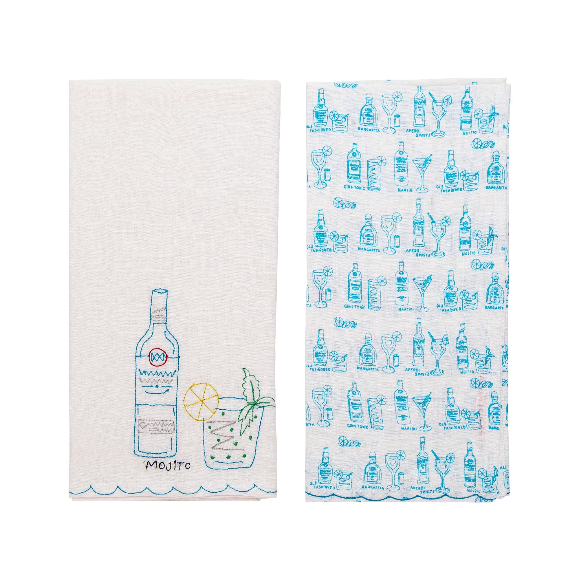 Set of 2 Mojito Linen Tea Towels
