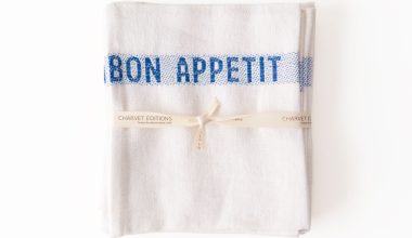 Bon Appetit Napkin / Placemat in White and Blue, from Charvet Editions