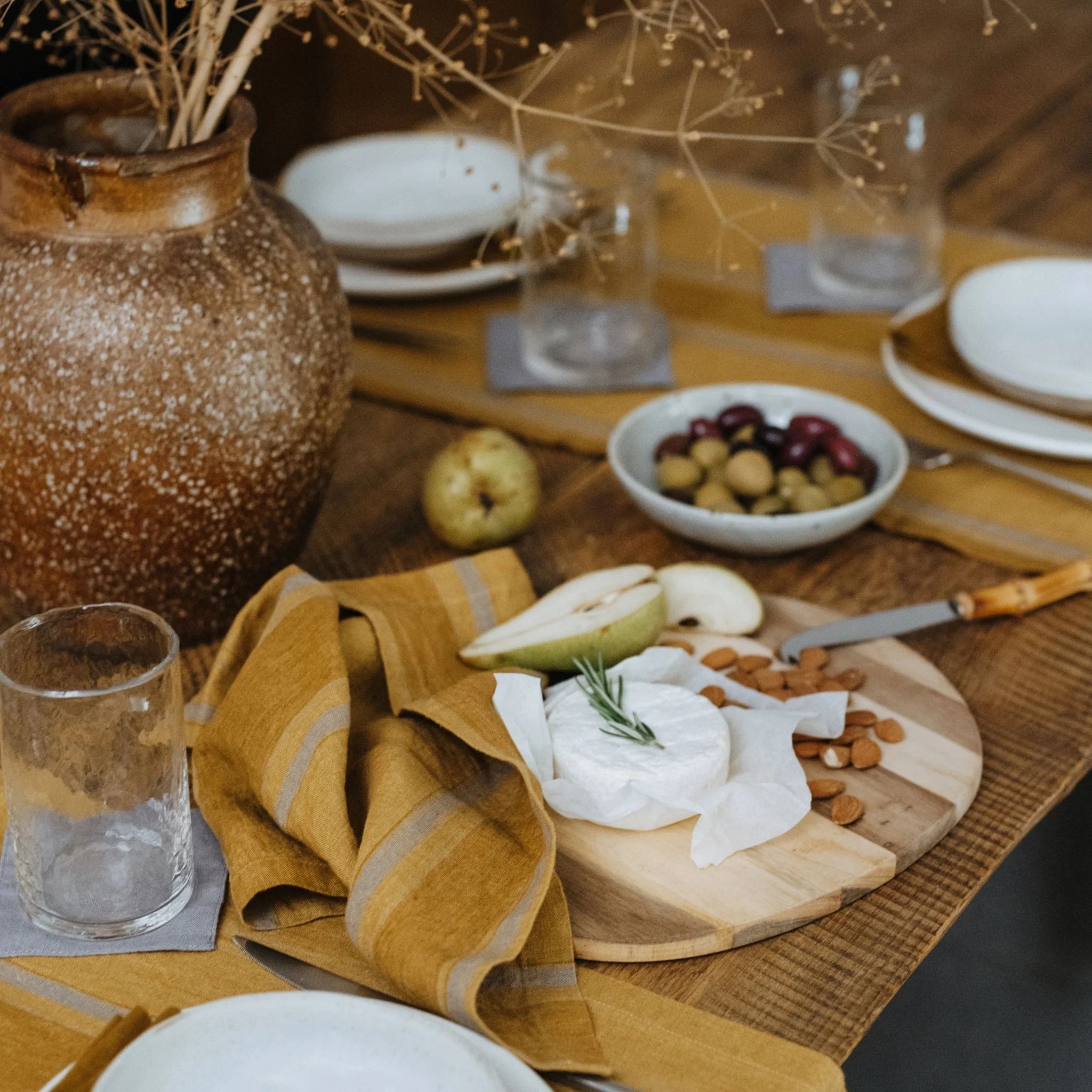 Amber and Bronze Stripe Napkin set of 2, from Linen Tales - Image 3