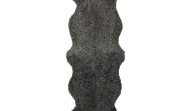 Curly Sheepskin Rug in Graphite