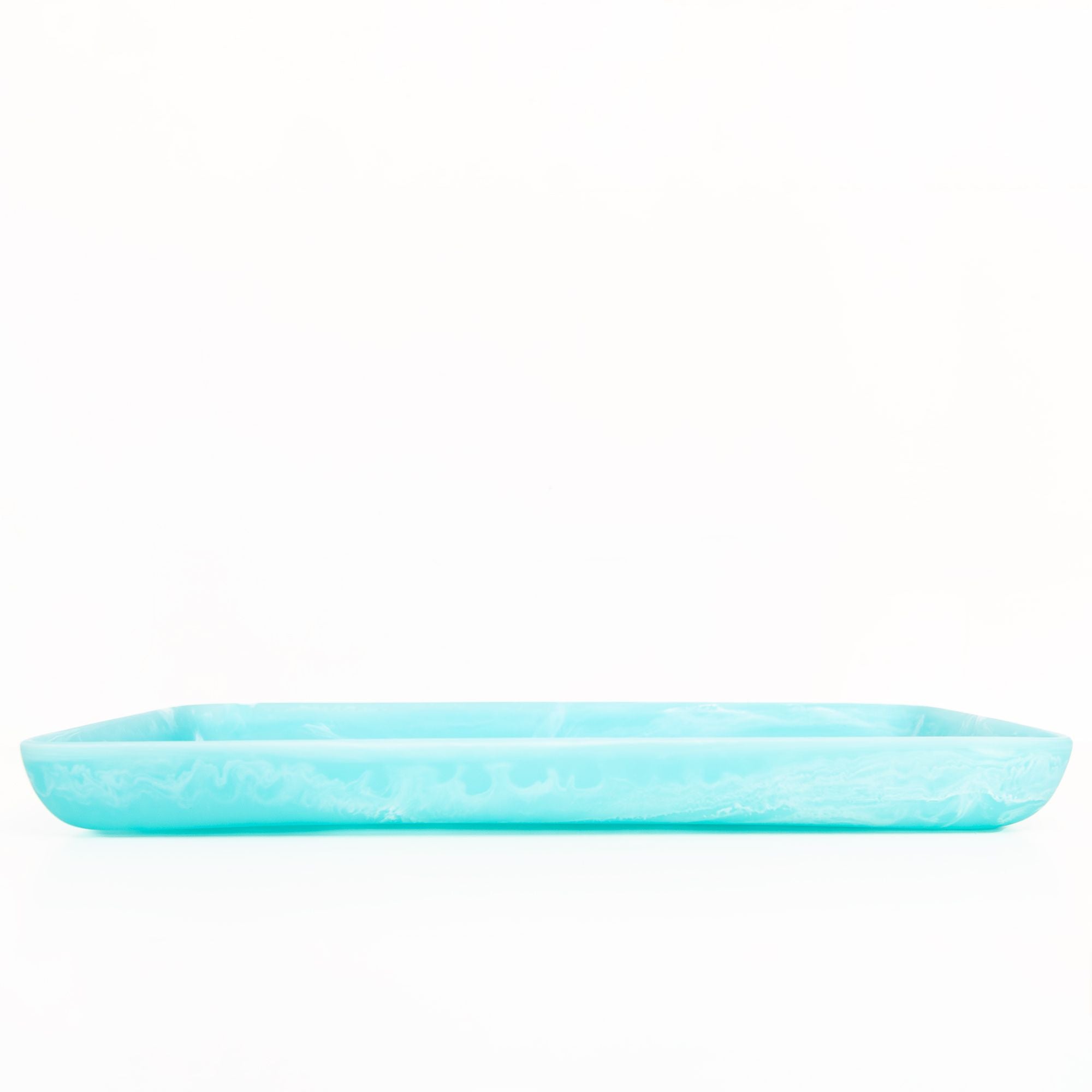 Large Rectangular Tray in Aqua Swirl, from Nashi Home - Image 2