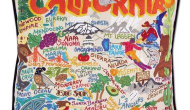 California Embroidered Pillow