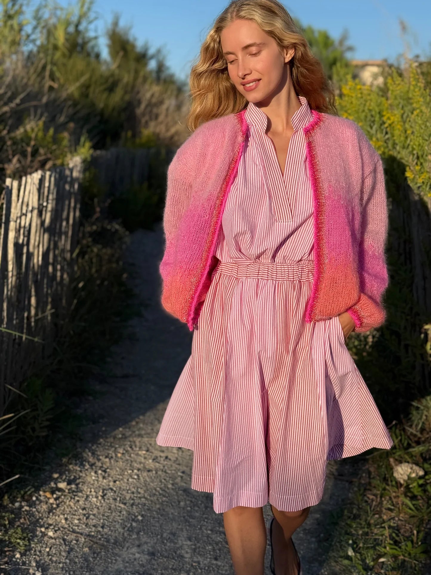 Tie Dye Cardigan in Pink & Blush, from Rose Carmine - Image 3
