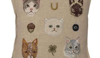 Charming Cats Pillow, from Coral & Tusk