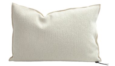 Tufted Canvas Upcycled 16x24 in Creme, from Maison De Vacances