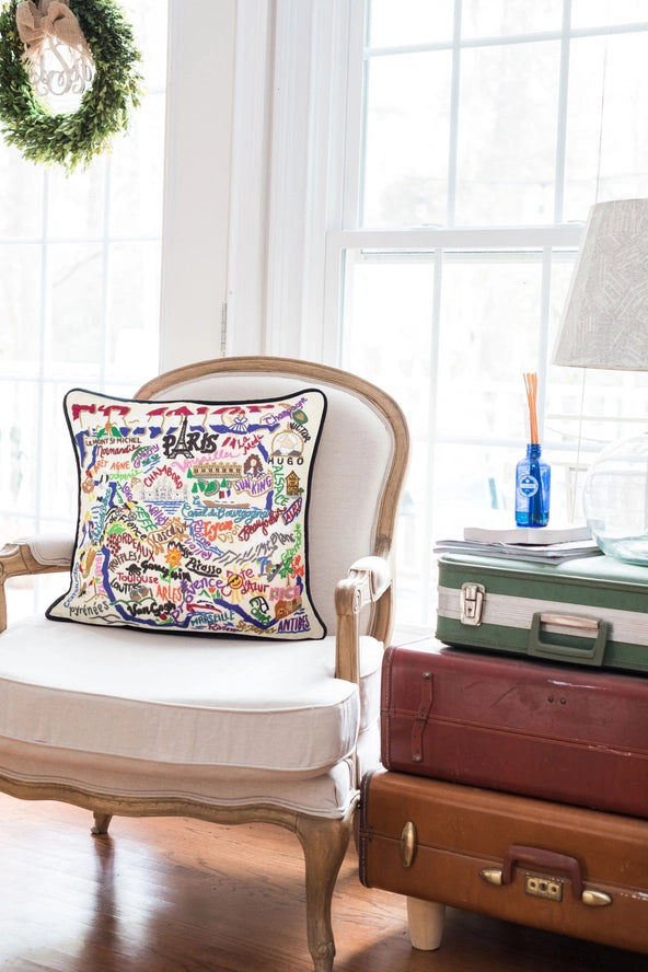 France Hand-Embroidered Pillow - Image 4