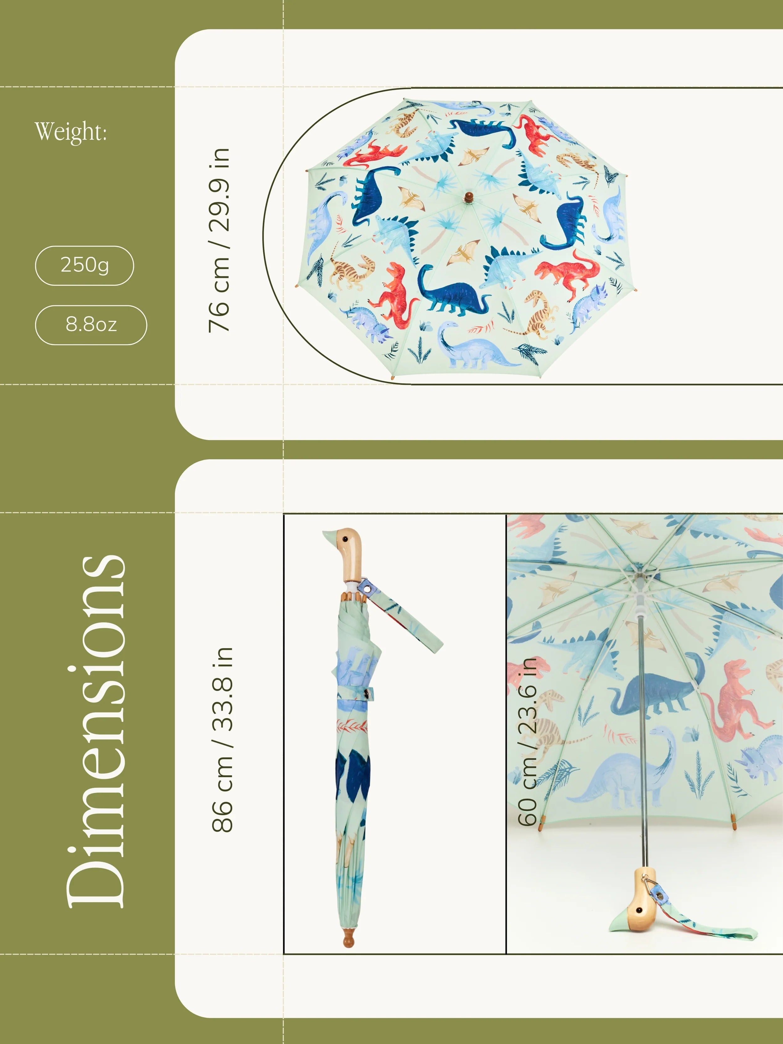 Meri Meri Dinaosaur Kids Umbrella, from Original Duckhead - Image 6