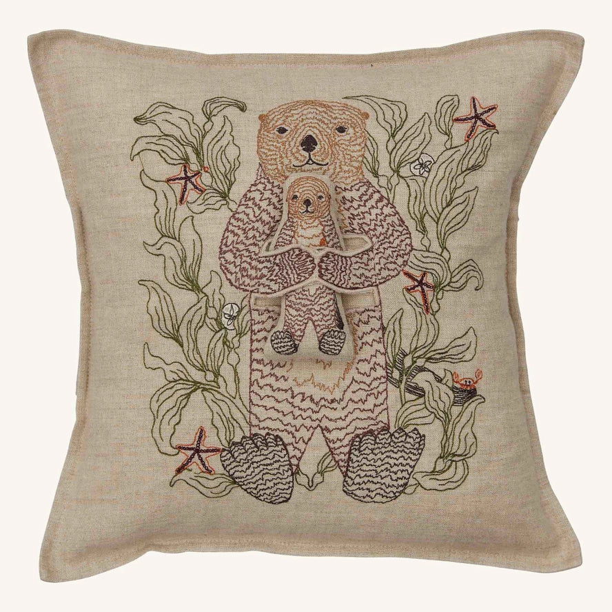 Otter Mama Pock Pillow, from Coral & Tusk