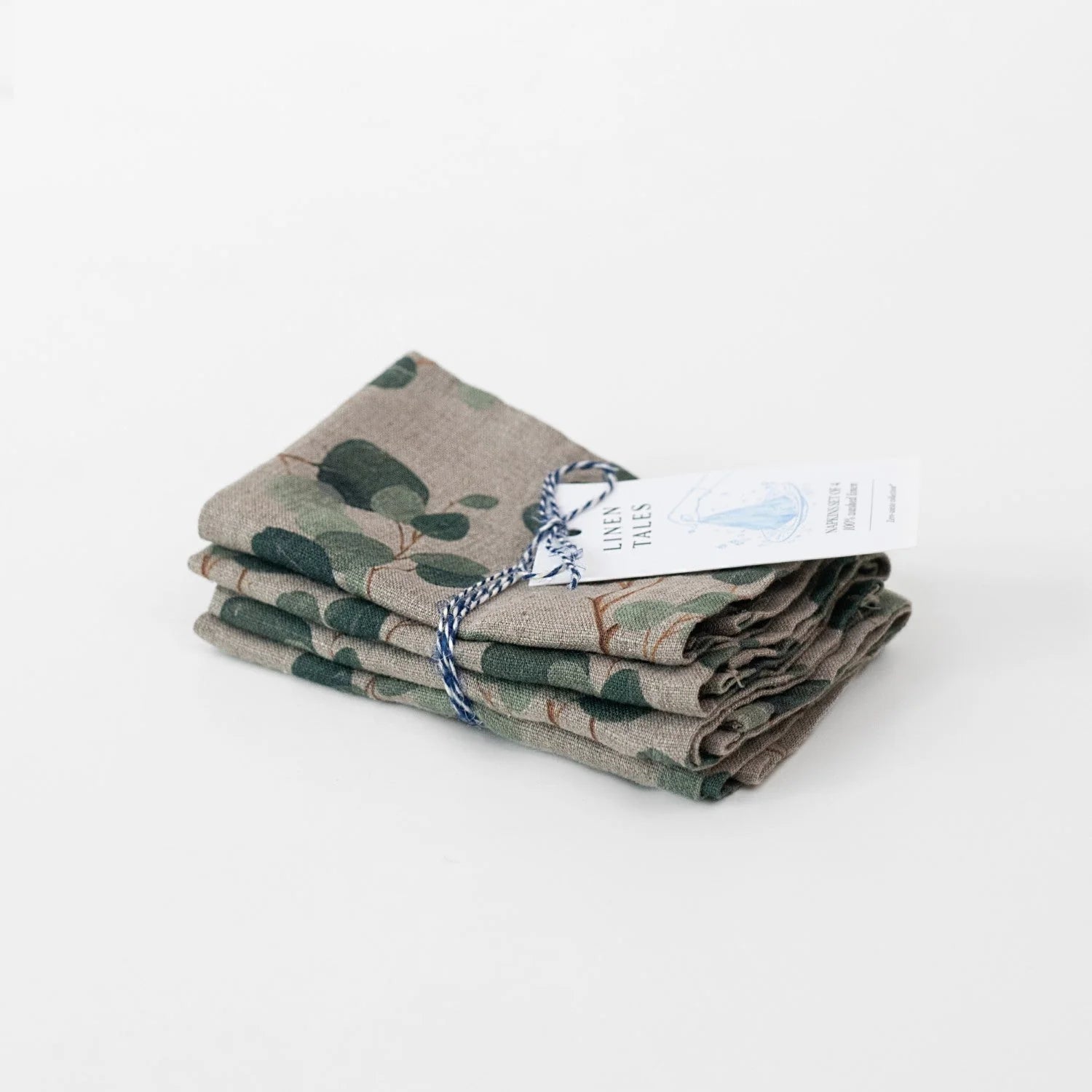 Eucalyptus Linen Napkins 18 x 18 Set of 2 in Natural, from Linen Tales - Image 2
