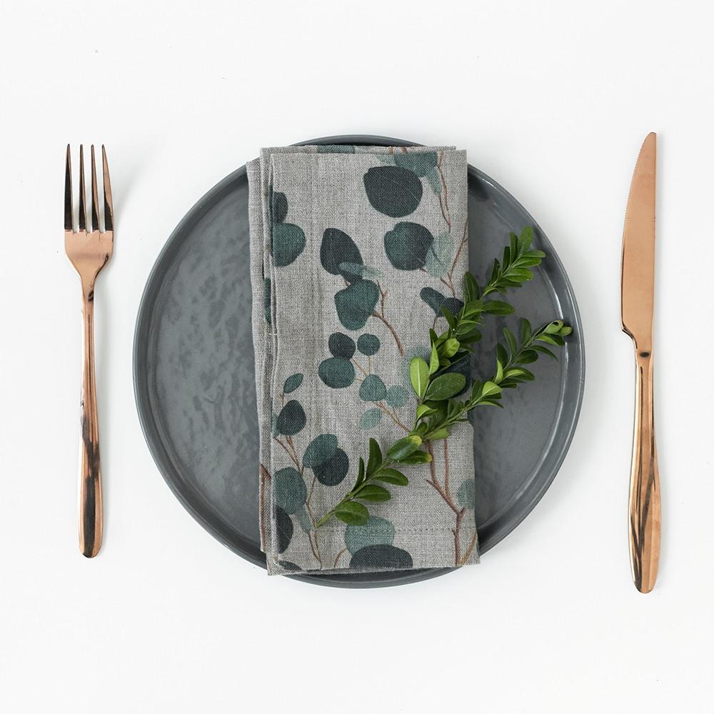 Eucalyptus Linen Napkins 18 x 18 Set of 2 in Natural, from Linen Tales