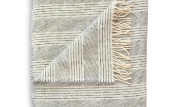 Stripe Throw in Graphite and Pearl
