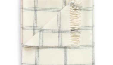 Windowpane Throw in Pearl