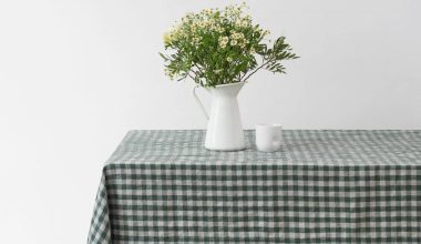 Gingham Linen Tablecloth in Forest Green, from Linen Tales