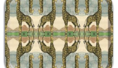 Giraffe Wood Tray, from Avenida Home