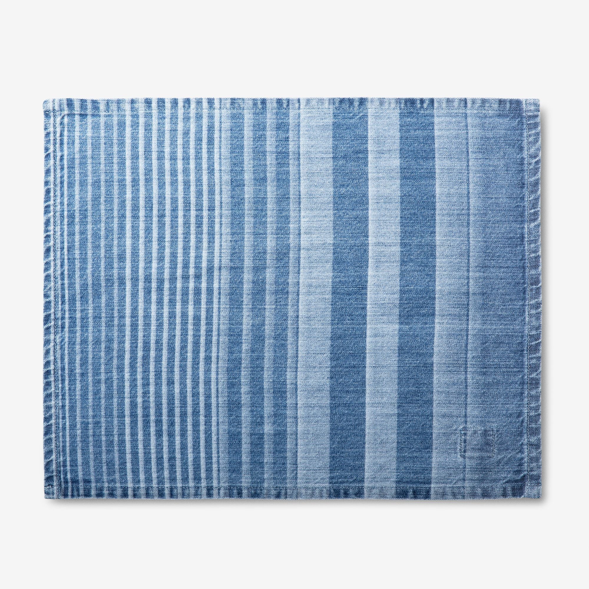 Regimental Stripe Pacemat Laser Printed in Light Wash, from Mi Cocina
