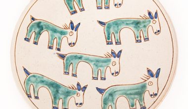 Medium Pasture Donkey Ceramic Plate, from Kiliim