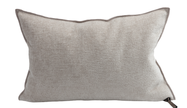 Visconti Chenille Tourterelle Pillow 16x24, from Maison de Vacances