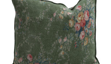 Wabi Sabi Pompadour Laurier Pillow 26x26, from Maison de Vacances