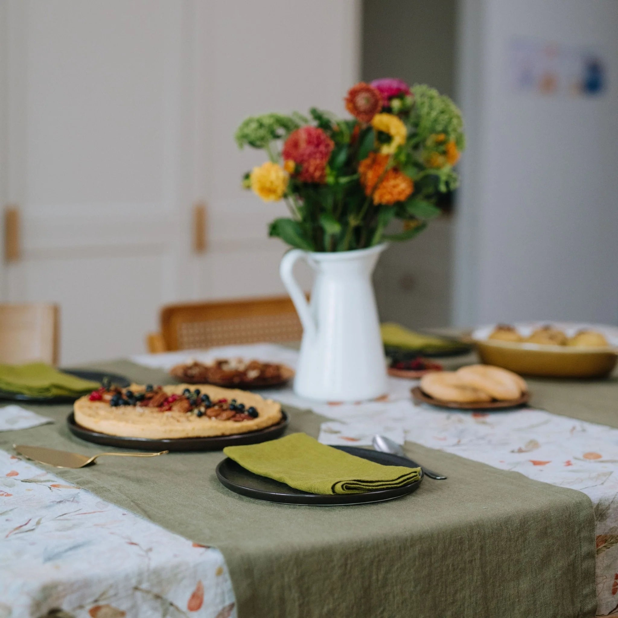 Moss Green Napkins Set of 2, from Linen Tales - Image 3