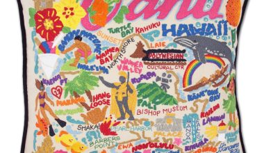 Oahu Hand-Embroidered Pillow