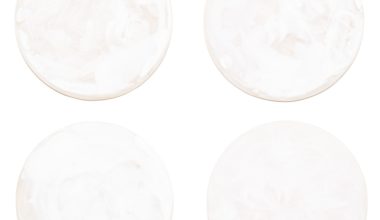 Set of 4 Coasters in White Swirl, from Nashi Home