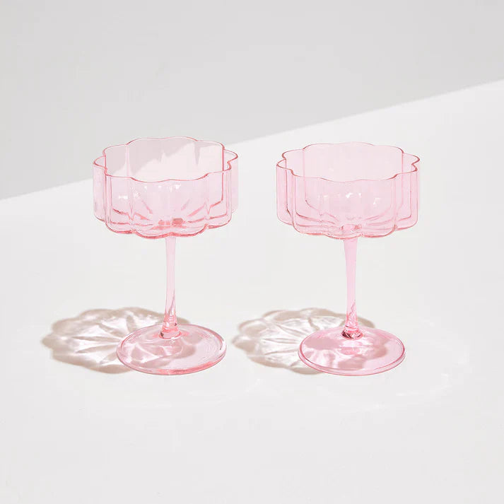 Wave Coupe Glass in Pink - Image 3