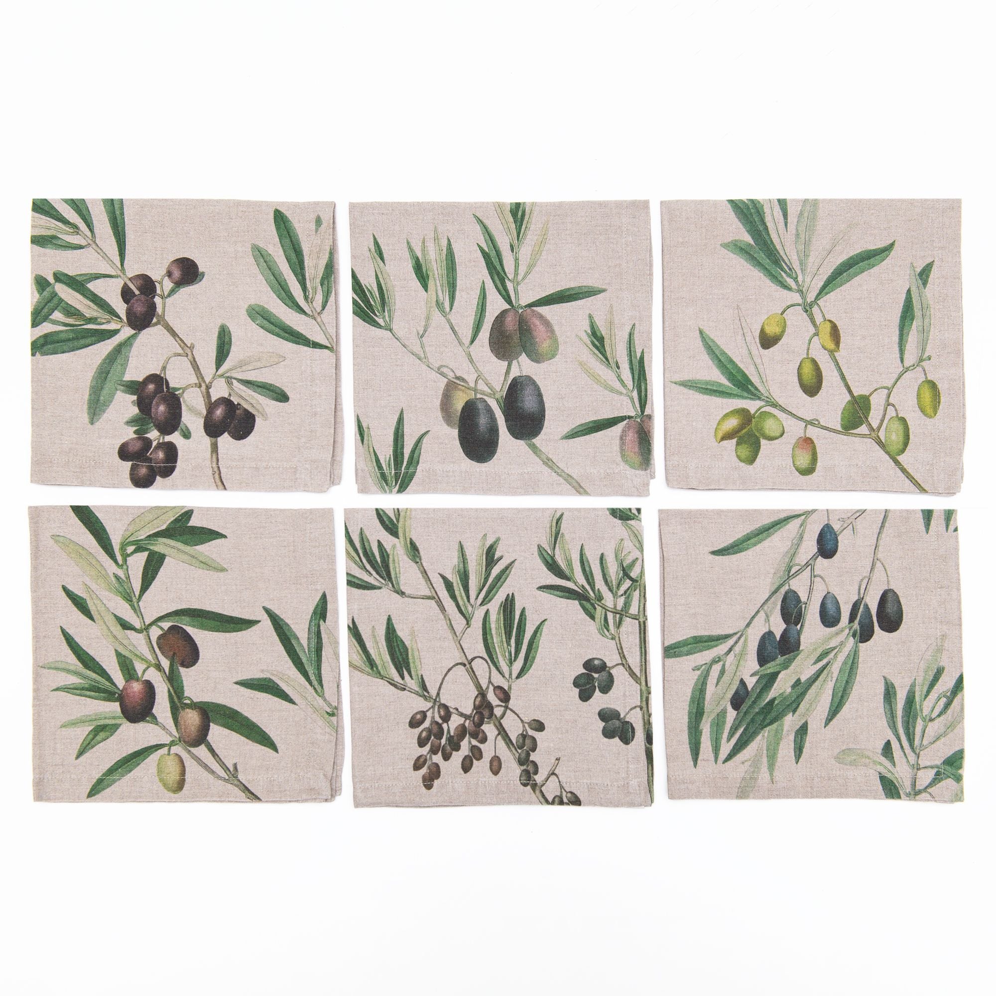 Set of 6 Olives Napkins, from Linoroom - Image 2