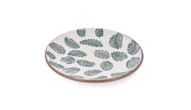 Ceramic Plate in Scattered Leaves, from Kiliim