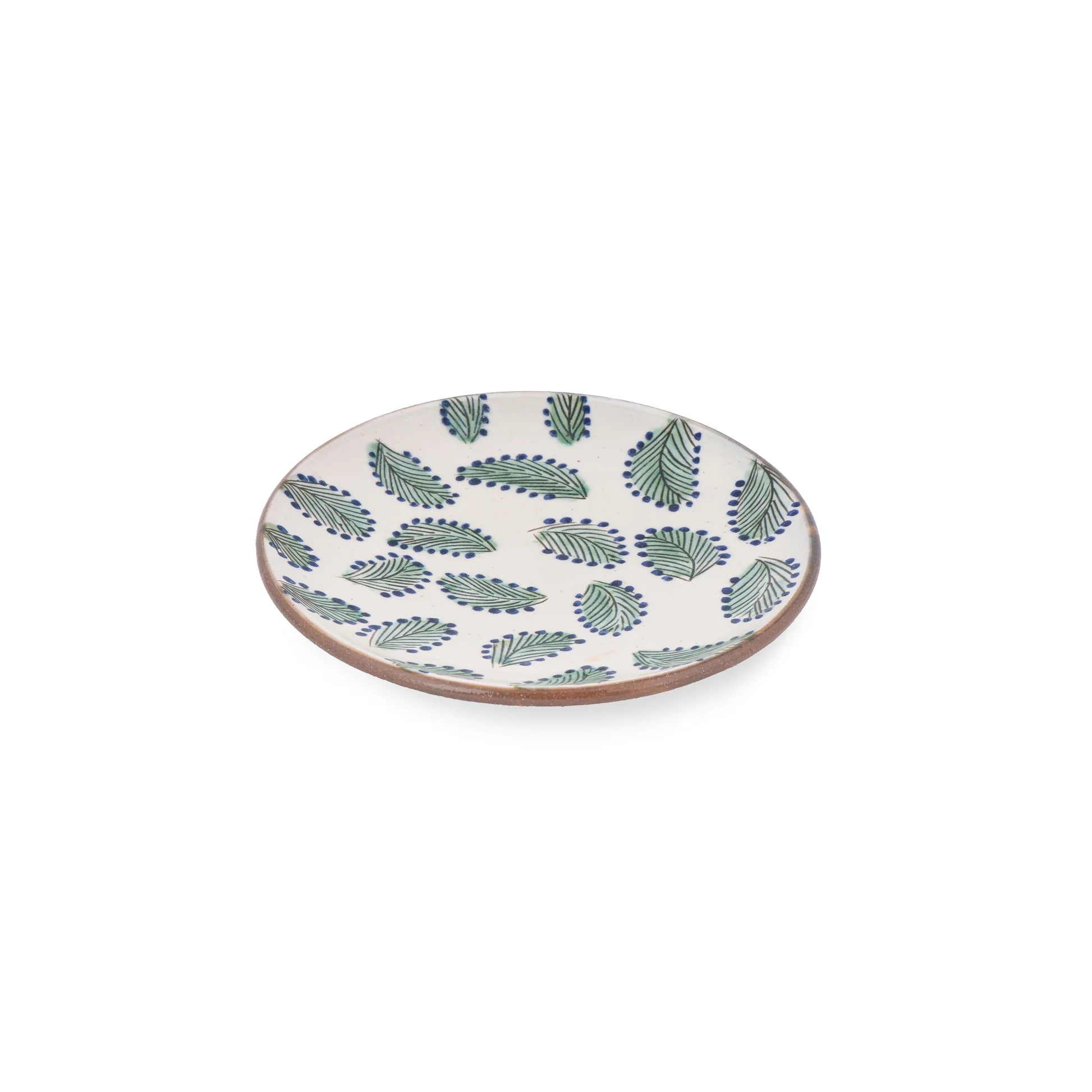 Ceramic Plate in Scattered Leaves, from Kiliim