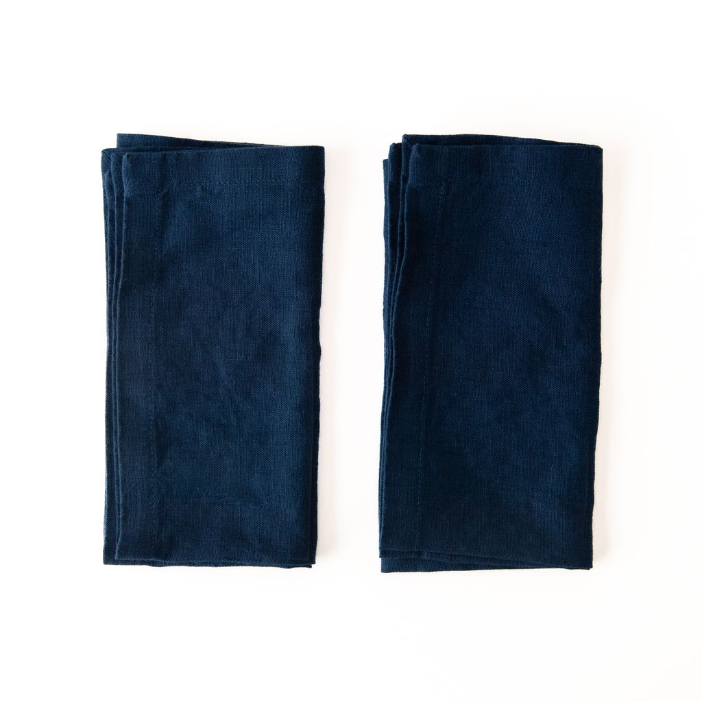 Navy Linen Napkins Set of 2, from Linen Tales - Image 2
