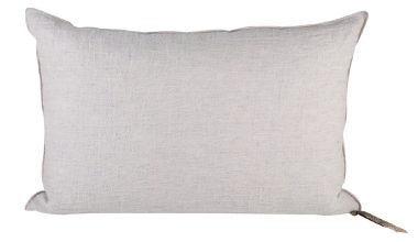 Crumpled Washed Linen Pillow 16x24 in Perle, from Maison De Vacances