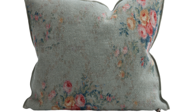 Wabi Sabi Linen Pompadour Nuage 20x20, from Masion de Vacances