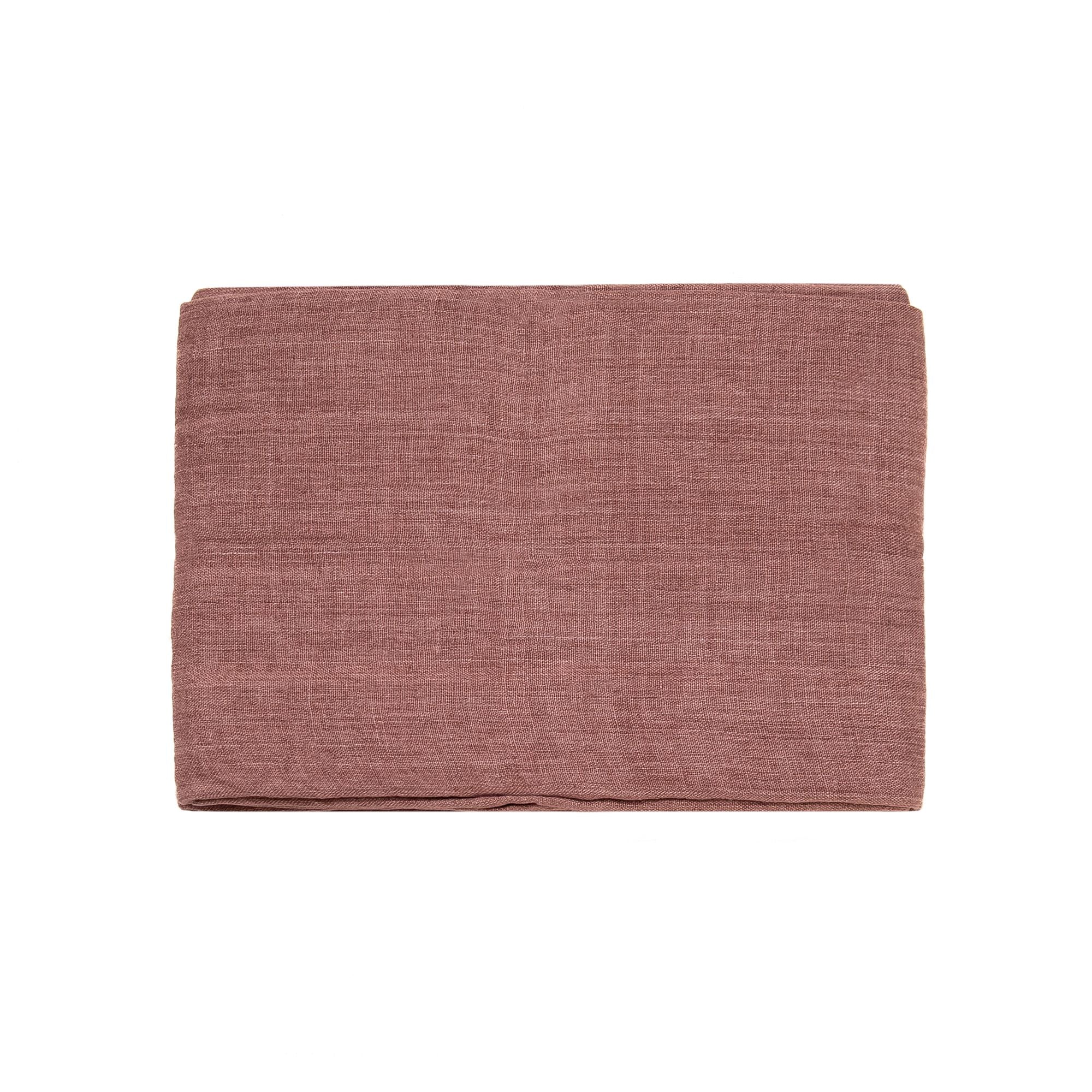 Stone Washed Linen Tablecloth in Ash Rose